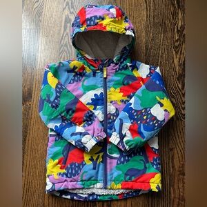 Mini Boden Dinosaur Cosy Sherpa lined Anorak (3-4Y)